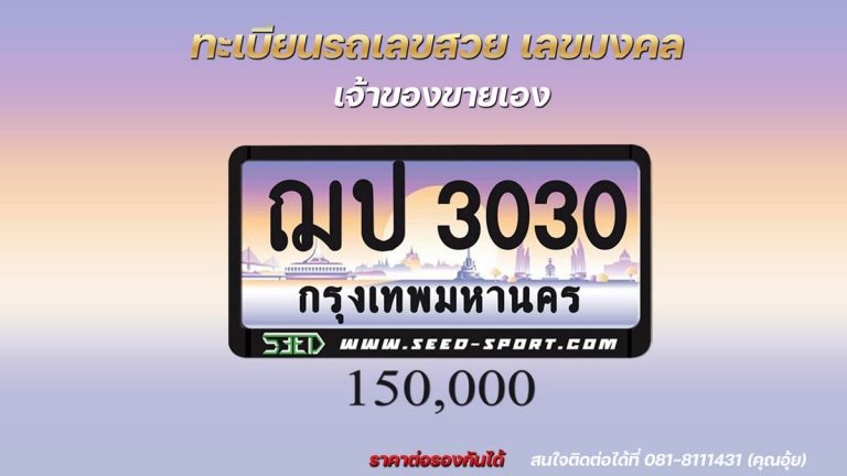 ป้ายทะเบียนกราฟฟิก เลขสวย(ฌป 3030)